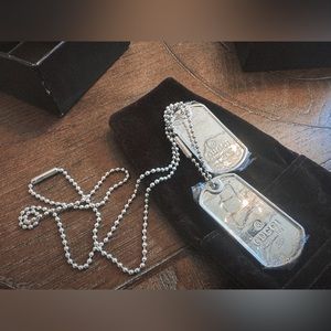Gucci dog tag necklace sterling silver 925